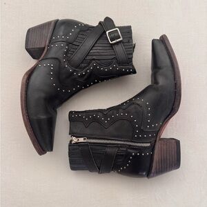 Freebird by Steven Black Studded Western Ankle Boots